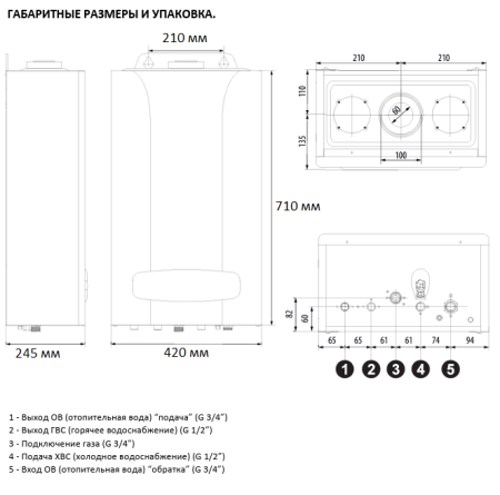 Газовый котёл BellaGas Best 24, с трубой